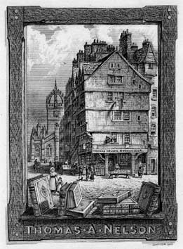 WP Barrett bookplate for bookseller Thomas Nelson
